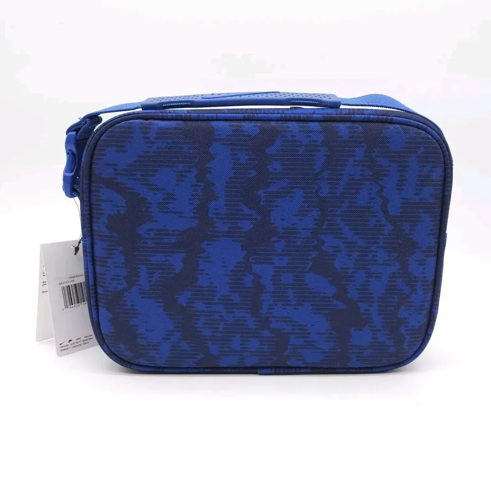 Nike Hardshell 4L Lunch‎ Box Game Royal Silver Handle School Cooler Bag Swoosh